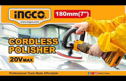 20V Brushless Cordless Polisher with D-handle 180mm Polishing Pad INGCO APLI2018 – official INGCO Global video