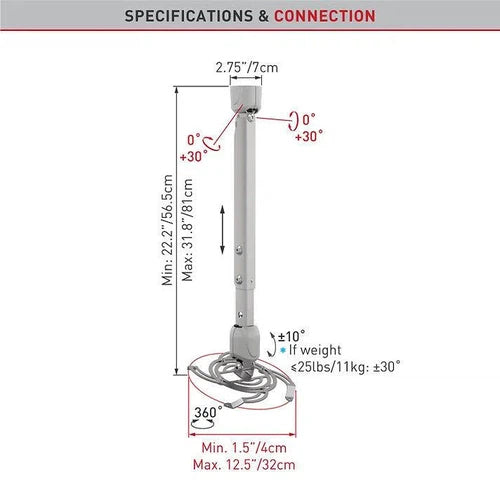 Projector Bracket Ceiling Mount Barkan-Barkan-diyshop.co.za