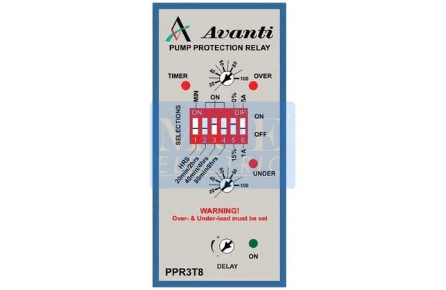 Pump Protection Relay with Overload Timer Avanti-1Phase 230v