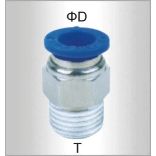 Push In PU Hose Adapter Male-4mm x 1/8"-