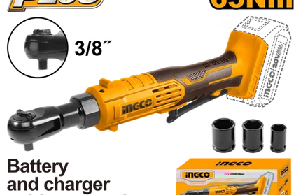 Ratchet Driver Cordless 𝑃20ˢ 3/8" 65𝑁-𝑚 iNGCO-Tool Only-
