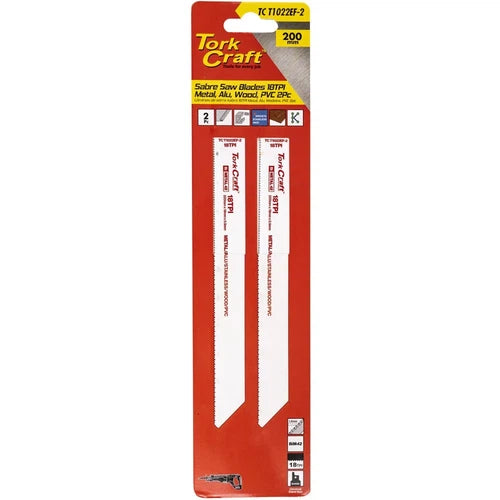 Reciprocating Saw Blades-Metal/Alu/Wood/PVC-𝐿150𝑚𝑚 x 10tpi-2 Pack