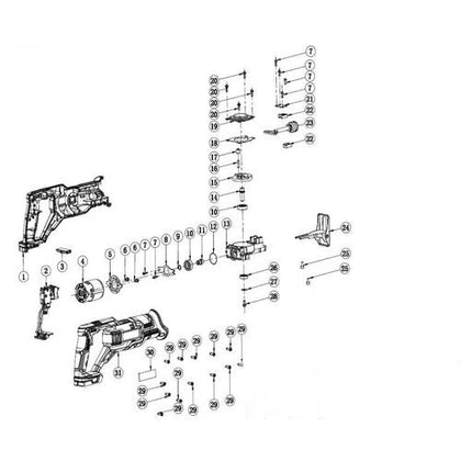 Reciprocating Saw Cordless 𝑃20ˢ iNGCO-Tool Only-