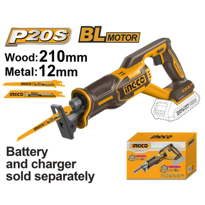 Reciprocating Saw Cordless 𝑃20ˢ iNGCO-Tool Only-