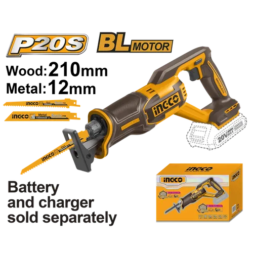 Reciprocating Saw Cordless 𝑃20ˢ iNGCO-Tool Only-