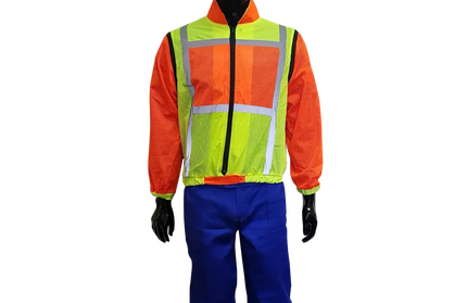 Reflective Vest/Jacket Long/Sleeveless-Lime/Orange-Medium