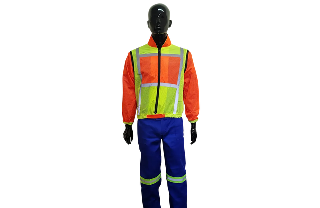 Reflective Vest/Jacket Long/Sleeveless-Lime/Orange-Medium