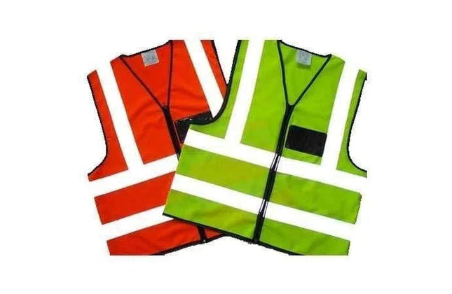 Reflective Vest with Zip & ID Pocket-Lime-Medium