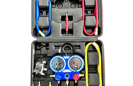 Refrigerant Gauge Double Manifold Incased KIT-Default Title