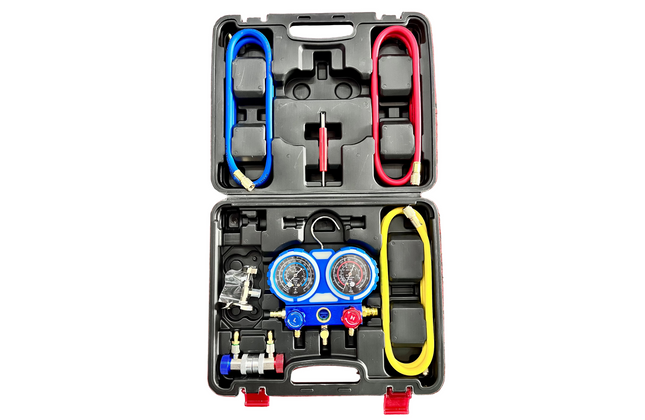 Refrigerant Gauge Double Manifold Incased KIT-Default Title