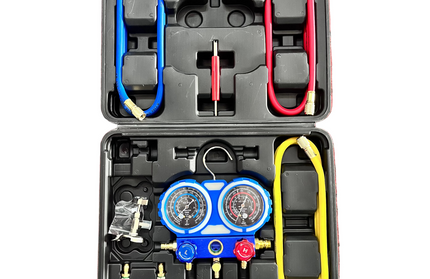 Refrigerant Gauge Double Manifold Incased KIT-