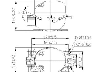 Refrigerator Compressor R600A Donper-1/6HP/140𝑊-