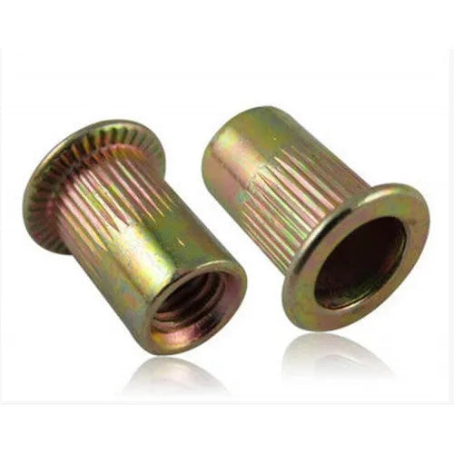 Rivet Nuts Large Flange Yellow Zinc 𝑝/𝑔ram-M6(±268/𝐾𝑔)-