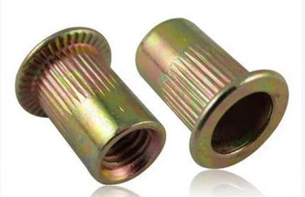 Rivet Nuts Large Flange Yellow Zinc 𝑝/𝑔ram-M6(±268/𝐾𝑔)