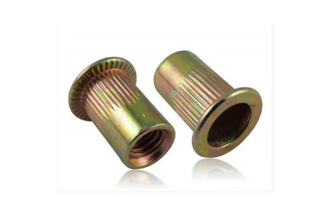 Rivet Nuts Large Flange Yellow Zinc 𝑝/𝑔ram-M6(±268/𝐾𝑔)
