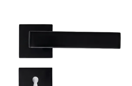 Rose Handle & Escutcheon Plate for Keyhole Lockbody-Matt Black