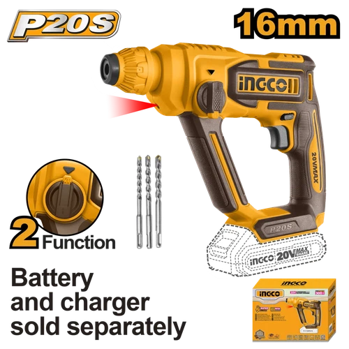 Rotary Hammer Drill Cordless 16𝑚𝑚 20𝑉 iNGCO