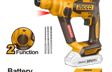 Rotary Hammer Drill Cordless 𝑃20ˢ iNGCO »-18𝑚𝑚-Tool Only-