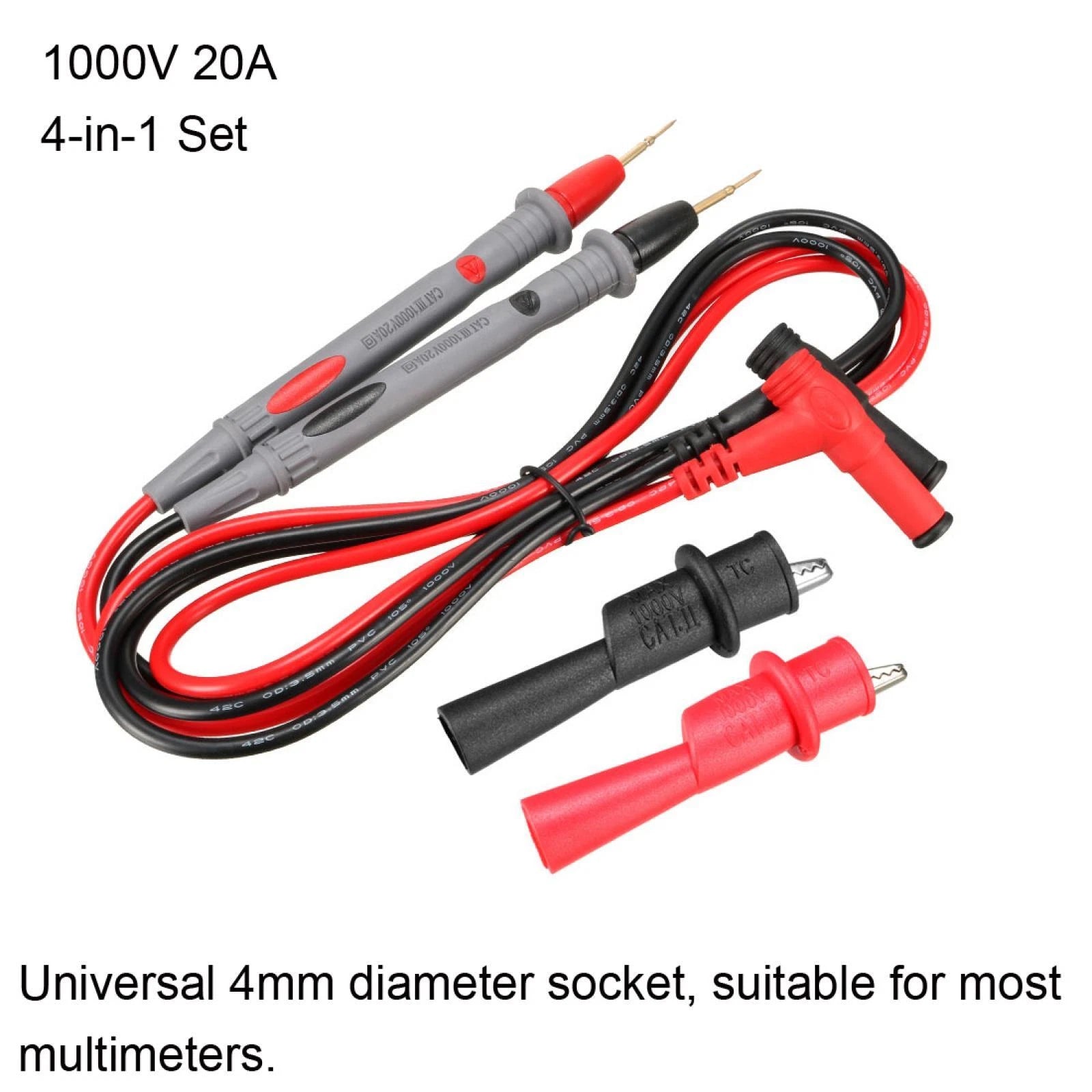 Replacement Leads for Multimeter with Croc Clips