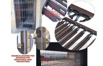 Security Gate Trellis Steel Heavy Duty-𝑤840 x 𝐻2000𝑚𝑚-Brown-