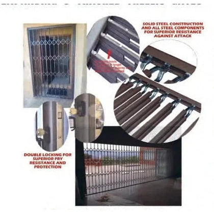 Security Gate Trellis Steel Heavy Duty-𝑤840 x 𝐻2000𝑚𝑚-Brown-