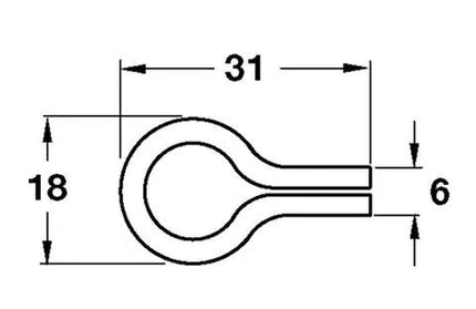 Shelf Support Banjo Loop-Brass Plated-