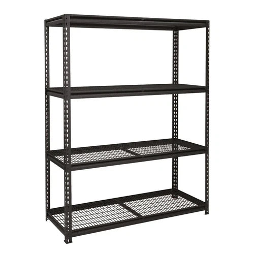 Shelving Industrial 4Tier x 450Kg (Flat Packed)-Grey-