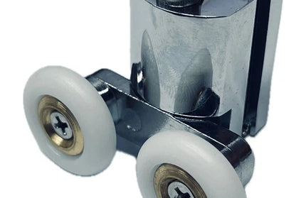 Shower Door Bottom Double Roller Wheel Chrome-Default Title