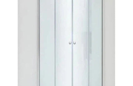 Shower Door Curved Corner Slidingⓓ-Silver/Circles