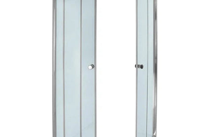 Shower Door Curved Corner Slidingⓓ-Silver/Clear