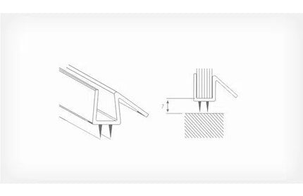 Shower Door Seal Strip Bottom with Lip-𝑇5-6𝑚𝑚 x 𝐿2𝑚-