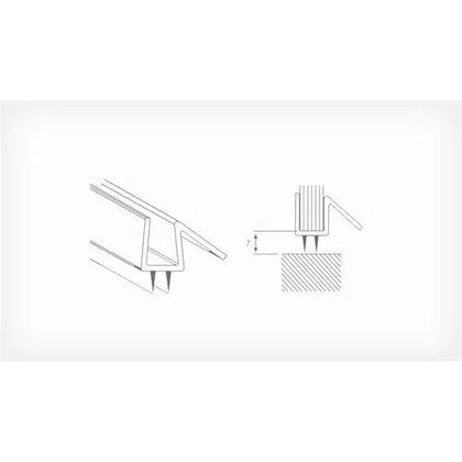 Shower Door Seal Strip Bottom with Lip-𝑇5-6𝑚𝑚 x 𝐿2𝑚-