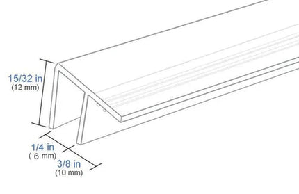 Shower Door Seal Strip F Type-𝑇5-6𝑚𝑚 x 𝐿2𝑚-