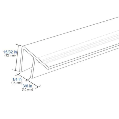 Shower Door Seal Strip F Type-𝑇5-6𝑚𝑚 x 𝐿2𝑚-