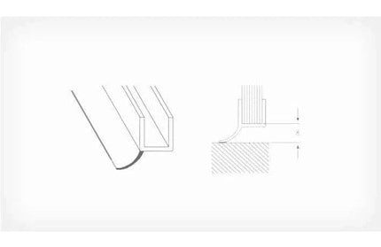 Shower Door Seal Strip Hinge Side Soft Lip-𝑇6-8𝑚𝑚 x 𝐿2.4𝑚-