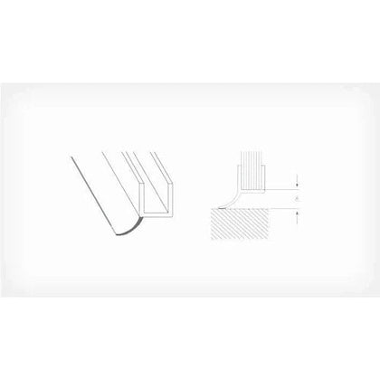 Shower Door Seal Strip Hinge Side Soft Lip-𝑇6-8𝑚𝑚 x 𝐿2.4𝑚-
