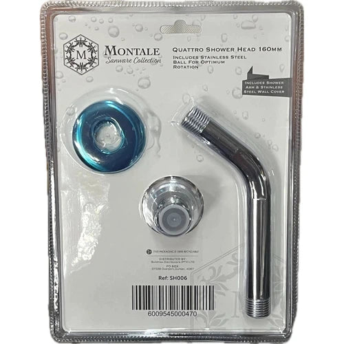 Shower Head Square Poly with Arm Montale-160x160𝑚𝑚-Silver-