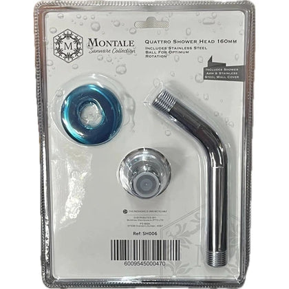Shower Head Square Poly with Arm Montale-160x160𝑚𝑚-Silver-