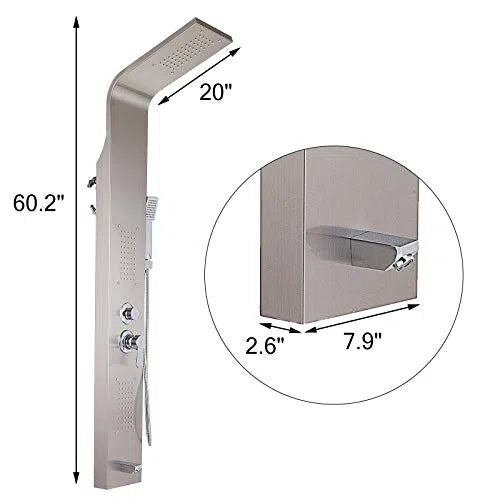 Shower Panel Complete-Chrome-