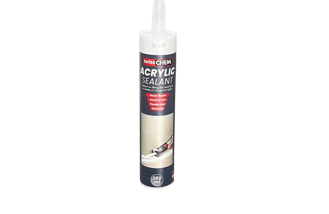 Silicone Sealant Acrylic Paintable SwissCHEM-Matt White-260𝑚ℓ