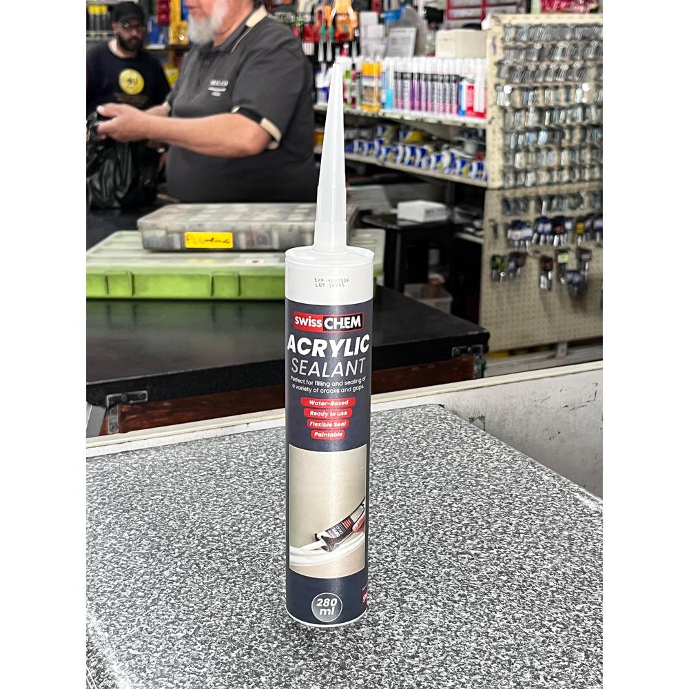 Silicone Sealant Acrylic Paintable SwissCHEM-Matt White-260𝑚ℓ-