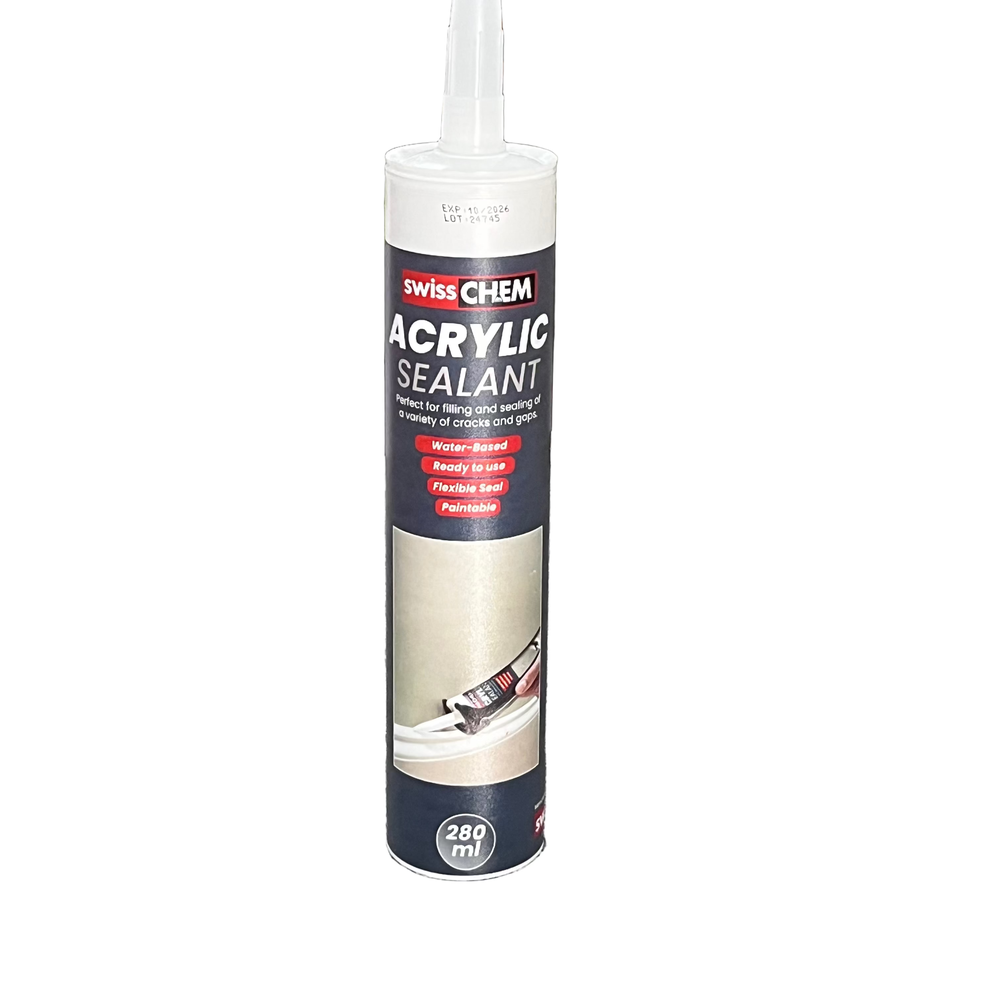 Silicone Sealant Acrylic Paintable SwissCHEM-Matt White-260𝑚ℓ-
