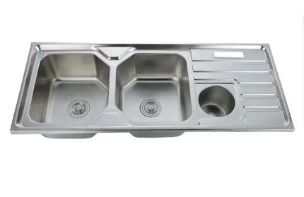 Sink Drop In Double Bowl End & Tidy-