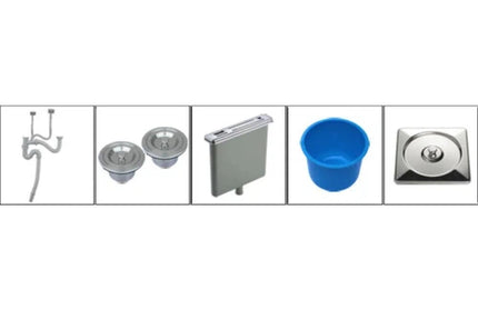 Sink Drop In Double Bowl End & Tidy-
