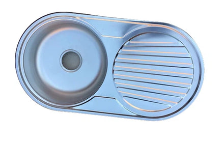 Sink Drop In Single Bowl End Round-