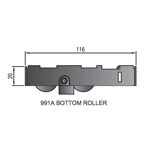 Sliding Aluminium Door Rollaway 100A Wheel-Door Hardware-Hillaldam-diyshop.co.za