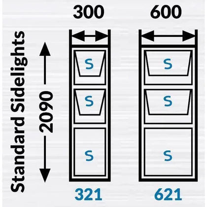 Sliding Door Aluminium Sidelight-𝑊600mm-Bronze-