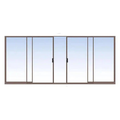 Sliding Patio Door Center Opening Aluminium-𝑊3.6x𝐻2.1m-Bronze-Clear