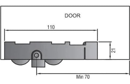 Sliding Wooden Door Rollaway 991T SS Wheel-pair-