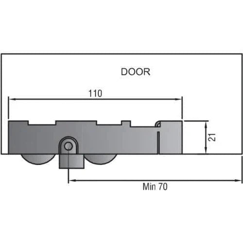 Sliding Wooden Door Rollaway 991T SS Wheel-Door Hardware-Hillaldam-diyshop.co.za